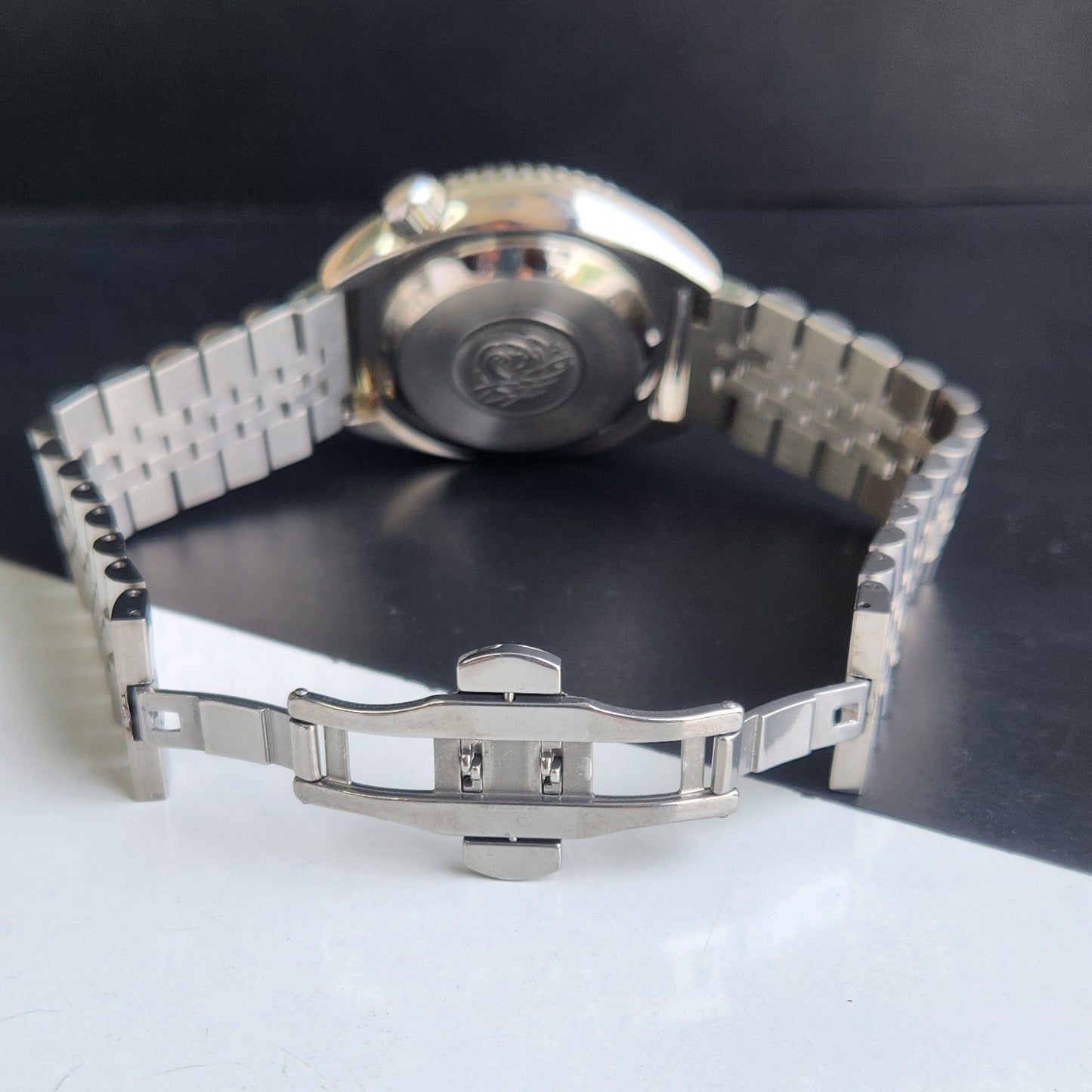 Vintage Seiko Turtle Automatic Yellow Face Cal. 6309 Jubilee Bracelet Day-Date Men's Wrist Watch E59