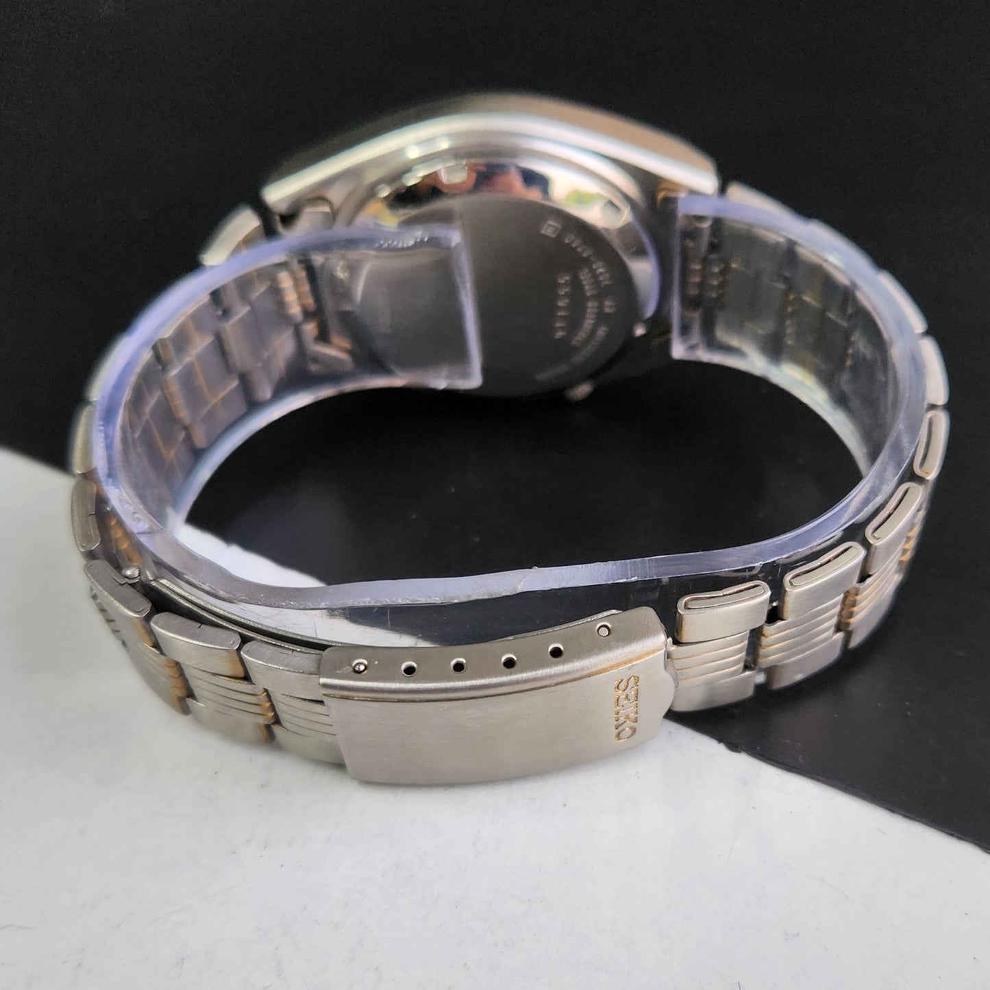 Vintage 1999 Original Seiko 5 Automatic 7S26-8760 White Face 21 Jewels Day-Date Japanese Men's Wrist Watch EG12