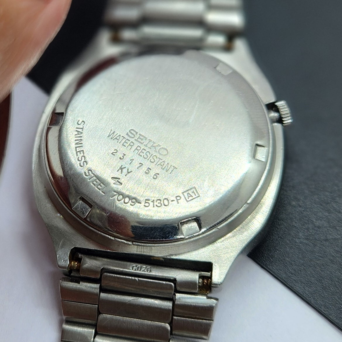 Vintage 1982 Original Seiko 5 Automatic 7009-5130 Gray Face 17 Jewels Day-Date Japanese Men's Wrist Watch EG20