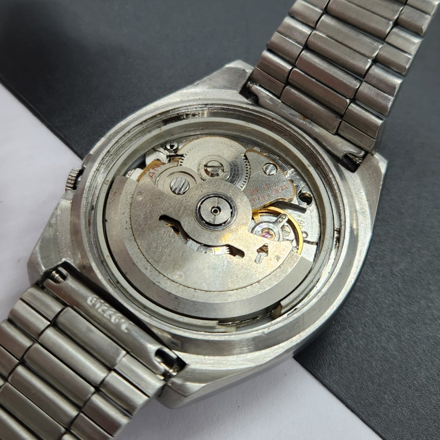 Vintage 1974 Original Seiko 5 Automatic 7019-7340 Blue Face 21 Jewels Day-Date Japanese Men's Wrist Watch EG23