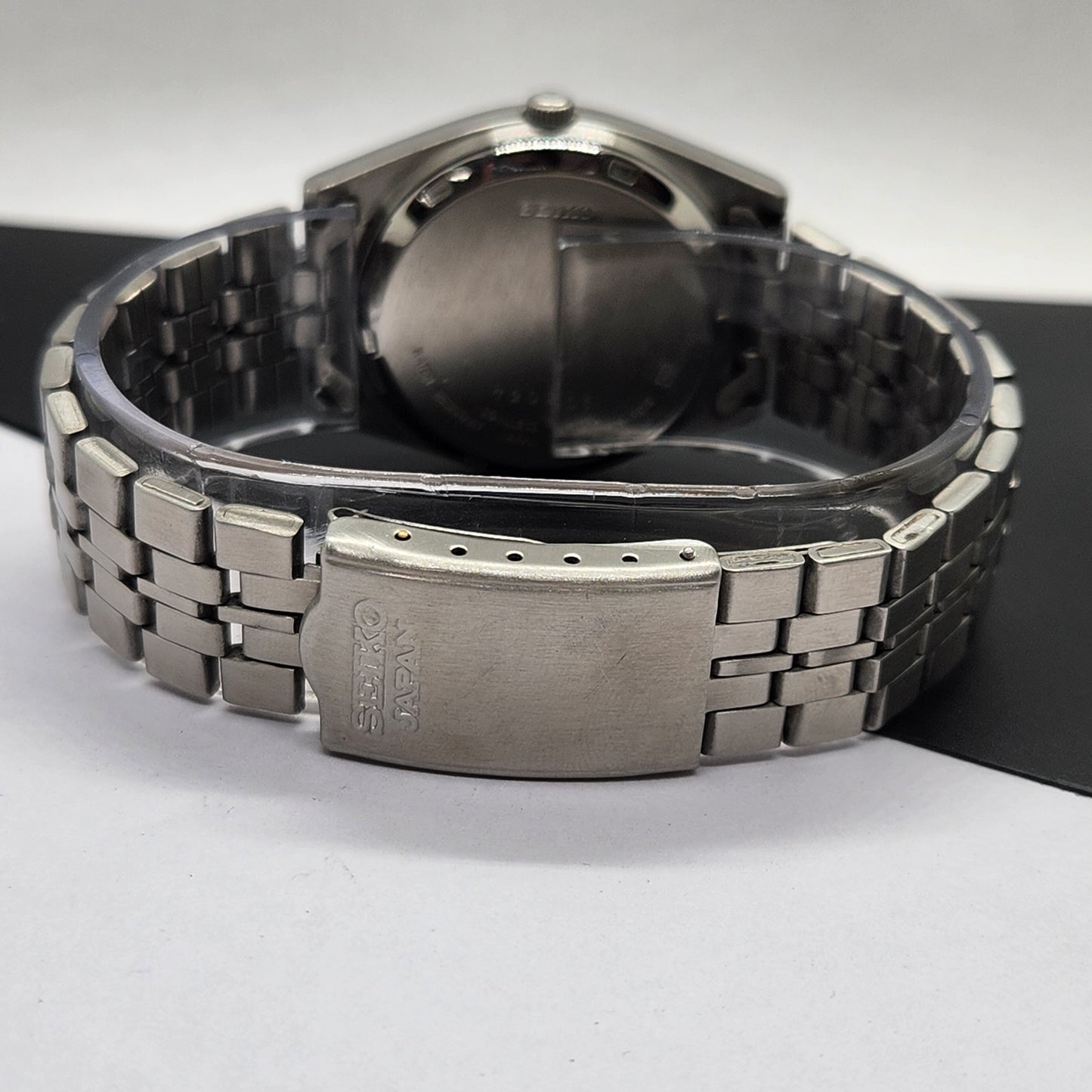 Vintage 1997 Original Seiko 5 Automatic 7S26-0070 Black Face 21 Jewels Day-Date Japanese Men's Wrist Watch EG24