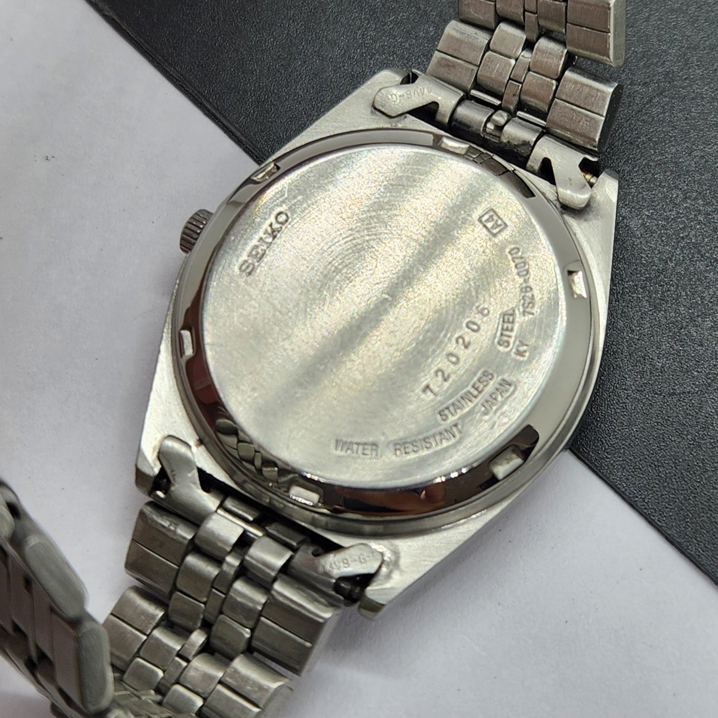 Vintage 1997 Original Seiko 5 Automatic 7S26-0070 Black Face 21 Jewels Day-Date Japanese Men's Wrist Watch EG24