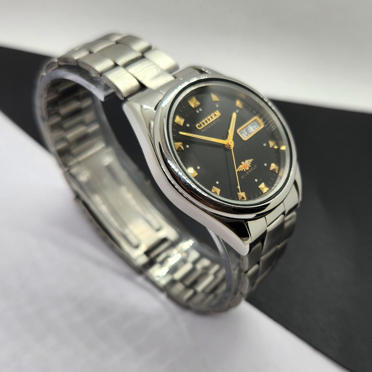 Vintage 1977 Original Citizen Automatic Cal. 8200 Black Face 21 Jewels Day-Date Japanese Men's Wrist Watch EG28