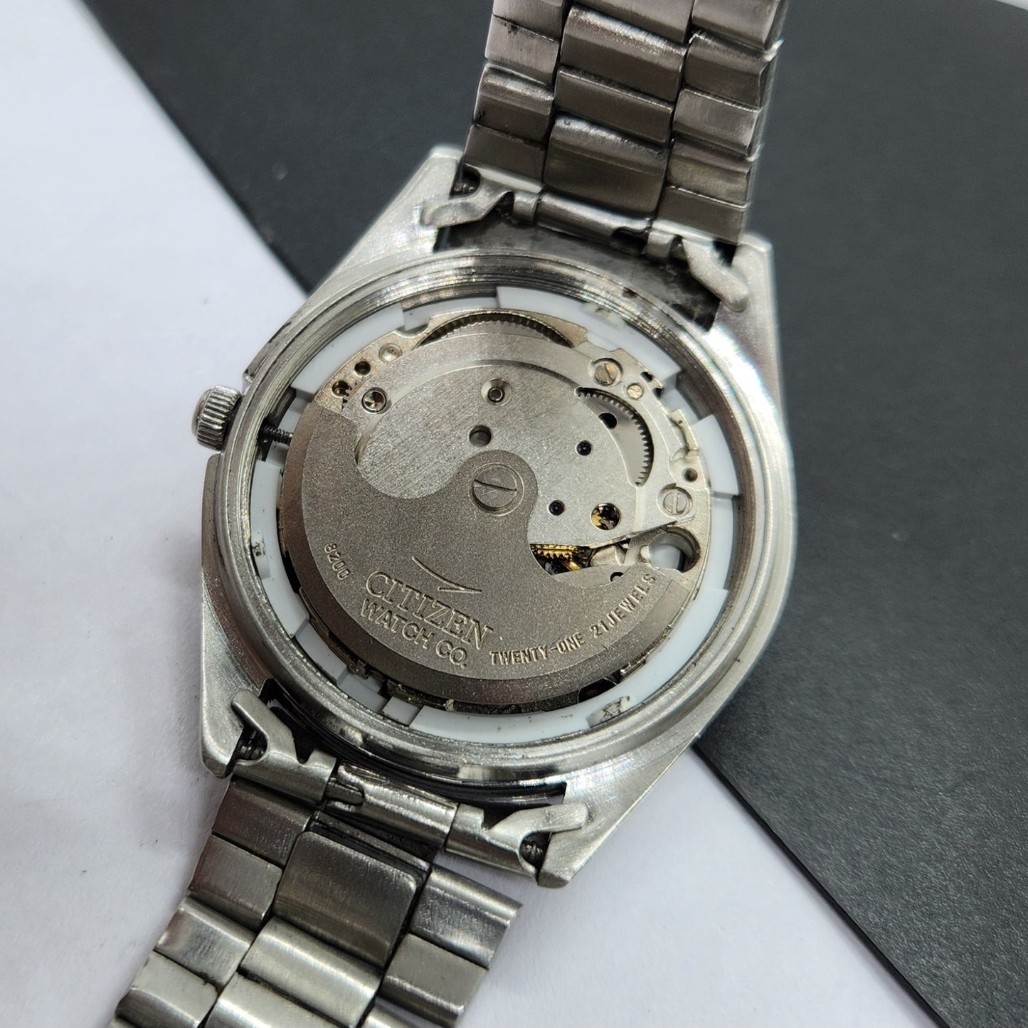 Vintage 1977 Original Citizen Automatic Cal. 8200 Black Face 21 Jewels Day-Date Japanese Men's Wrist Watch EG28