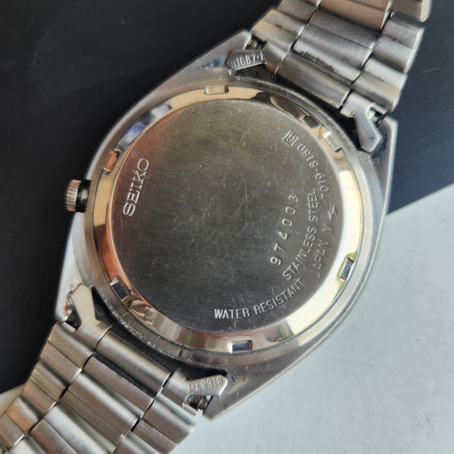 Vintage 1969 Original Seiko 5 Automatic 7019-8180 Golden Face 21 Jewels Day-Date Japanese Men's Wrist Watch EG19