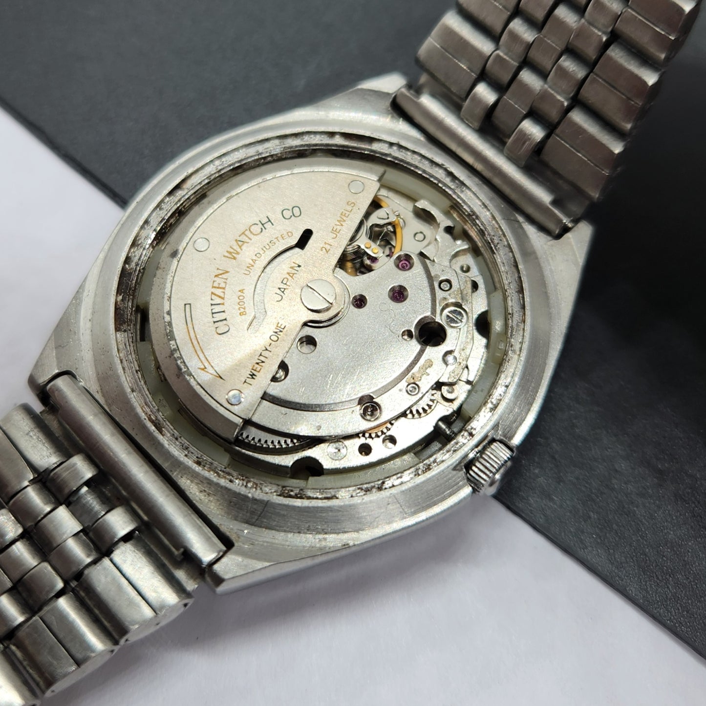 Vintage 1977 Original Citizen Automatic Cal. 8200 Gray Face 21 Jewels Day-Date Japanese Men's Wrist Watch EG30
