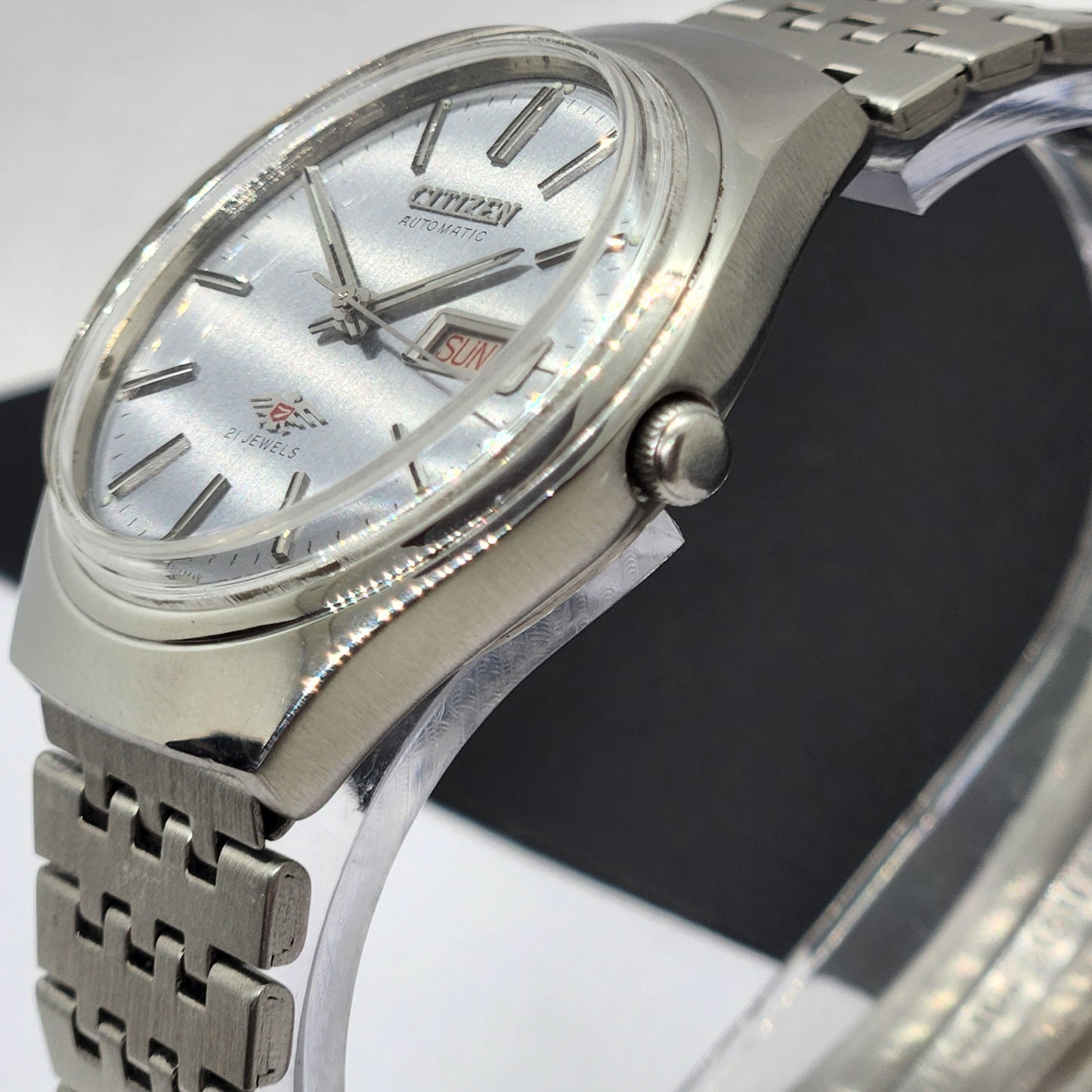 Vintage 1984 Original Citizen Automatic Cal. 8200 Gray Face 21 Jewels Day-Date Japanese Men's Wrist Watch EG31