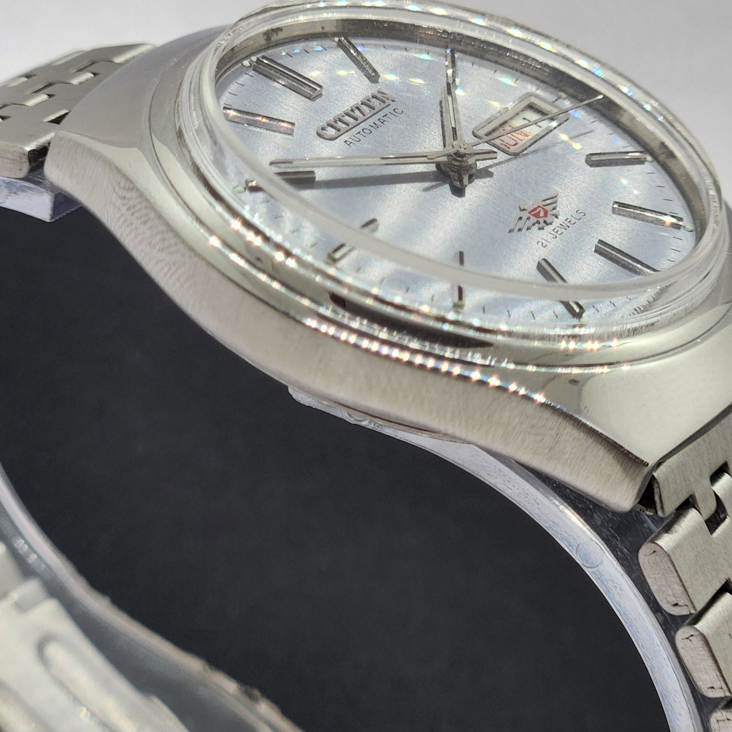 Vintage 1984 Original Citizen Automatic Cal. 8200 Gray Face 21 Jewels Day-Date Japanese Men's Wrist Watch EG31