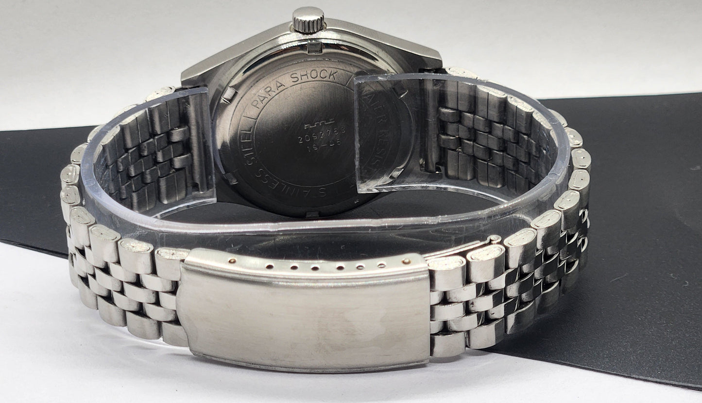 Vintage Original HMT Deepak Hand Winding 17 Jewels White Face Silver Band Men's Wrist Watch F03