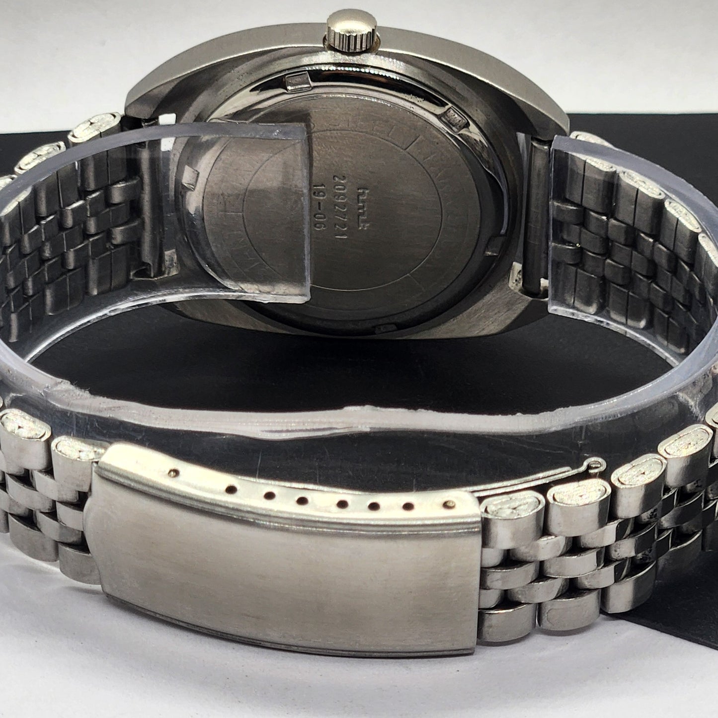 Vintage Original HMT Kohinoor Hand Winding 17 Jewels White Face Silver Bracelet Men's Wrist Watch F08