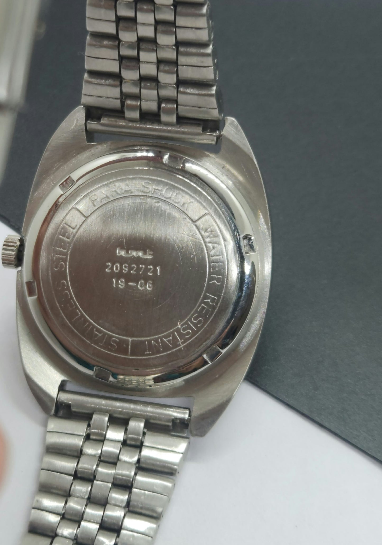 Vintage Original HMT Kohinoor Hand Winding 17 Jewels White Face Silver Bracelet Men's Wrist Watch F08