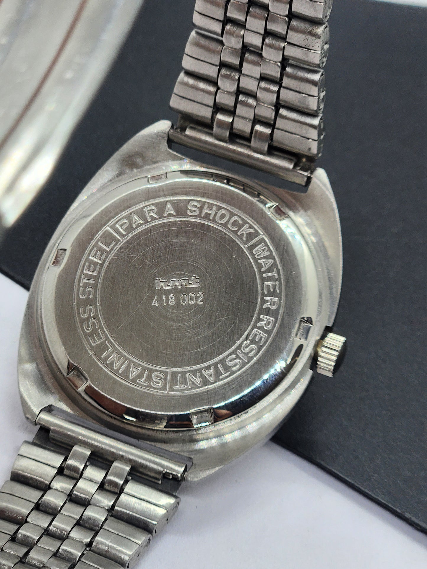 Vintage Original HMT Kohinoor Hand Winding 17 Jewels White Face Silver Jubilee Bracelet Men's Wrist Watch F13