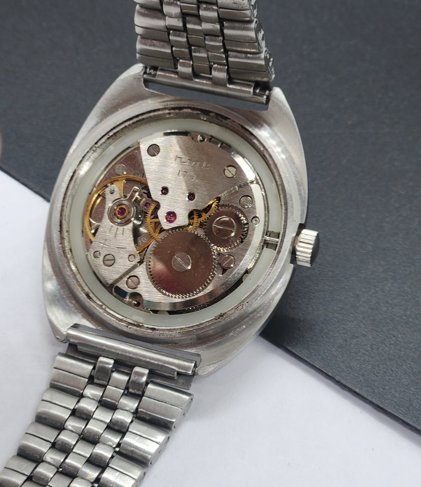 Vintage Original HMT Kohinoor Hand Winding 17 Jewels White Face Silver Jubilee Bracelet Men's Wrist Watch F13