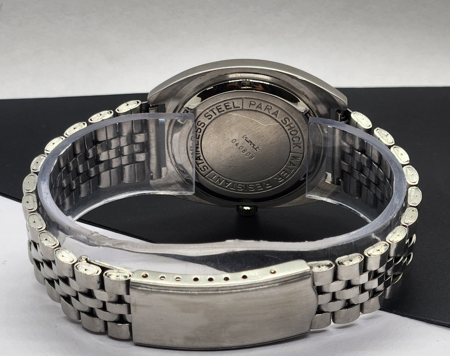 Vintage Original HMT Kohinoor Hand Winding 17 Jewels White Face Silver Bracelet Men's Wrist Watch F16