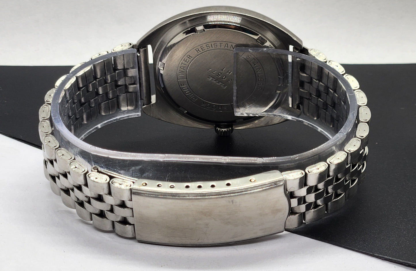 Vintage Original HMT Kohinoor Hand Winding 17 Jewels White Face Silver Bracelet Men's Wrist Watch F17