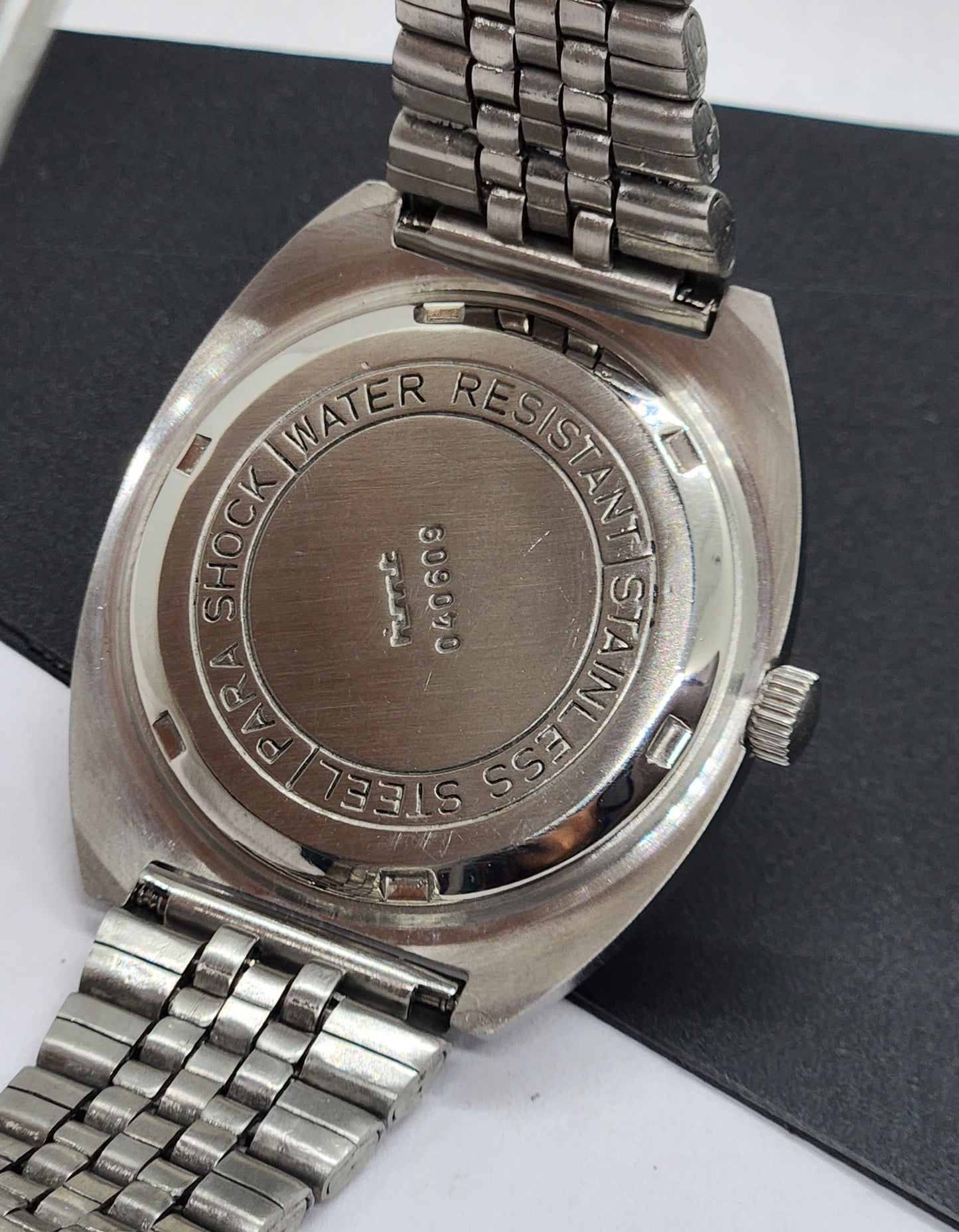 Vintage Original HMT Kohinoor Hand Winding 17 Jewels White Face Silver Bracelet Men's Wrist Watch F18