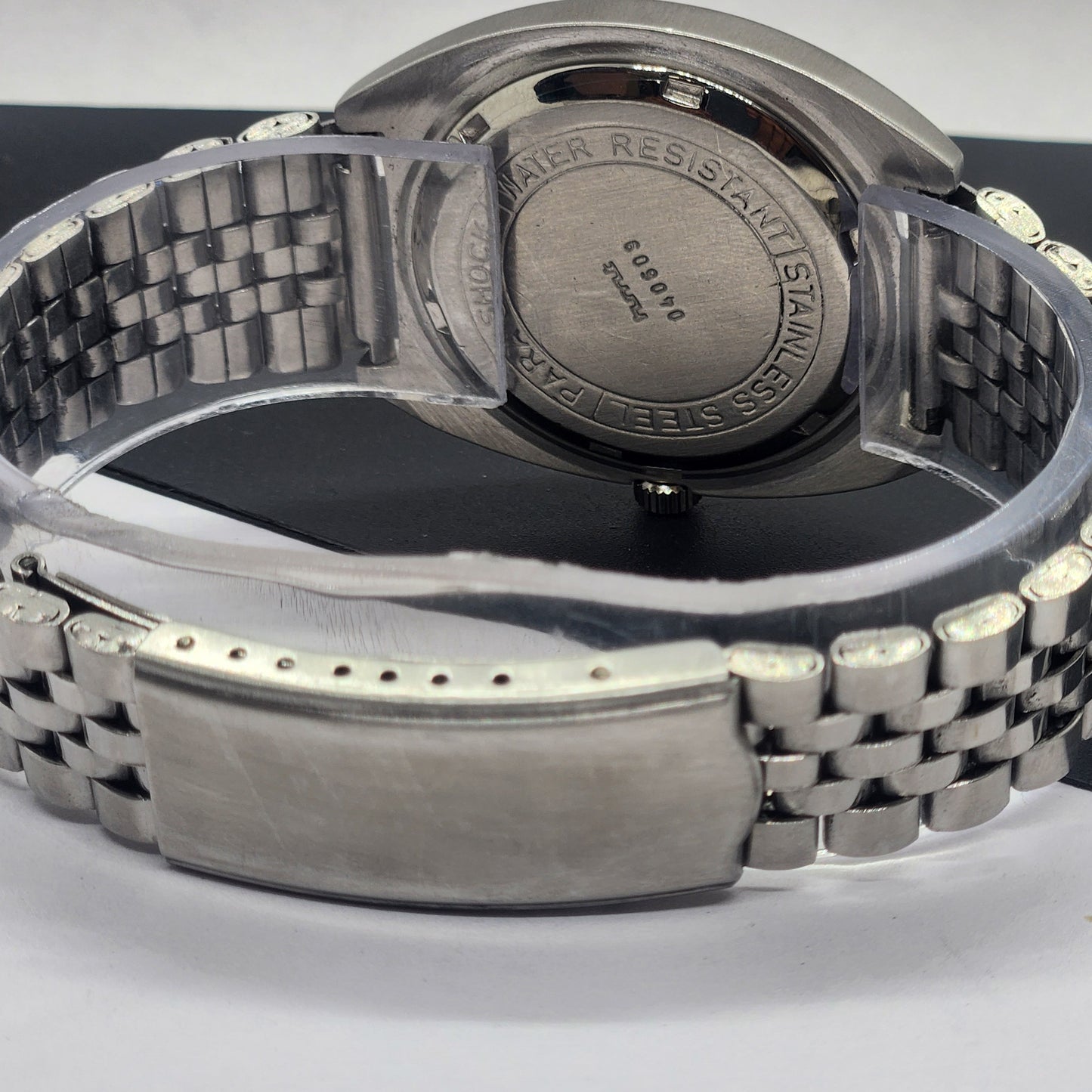 Vintage Original HMT Kohinoor Hand Winding 17 Jewels Gray Face Silver Bracelet Men's Wrist Watch F25