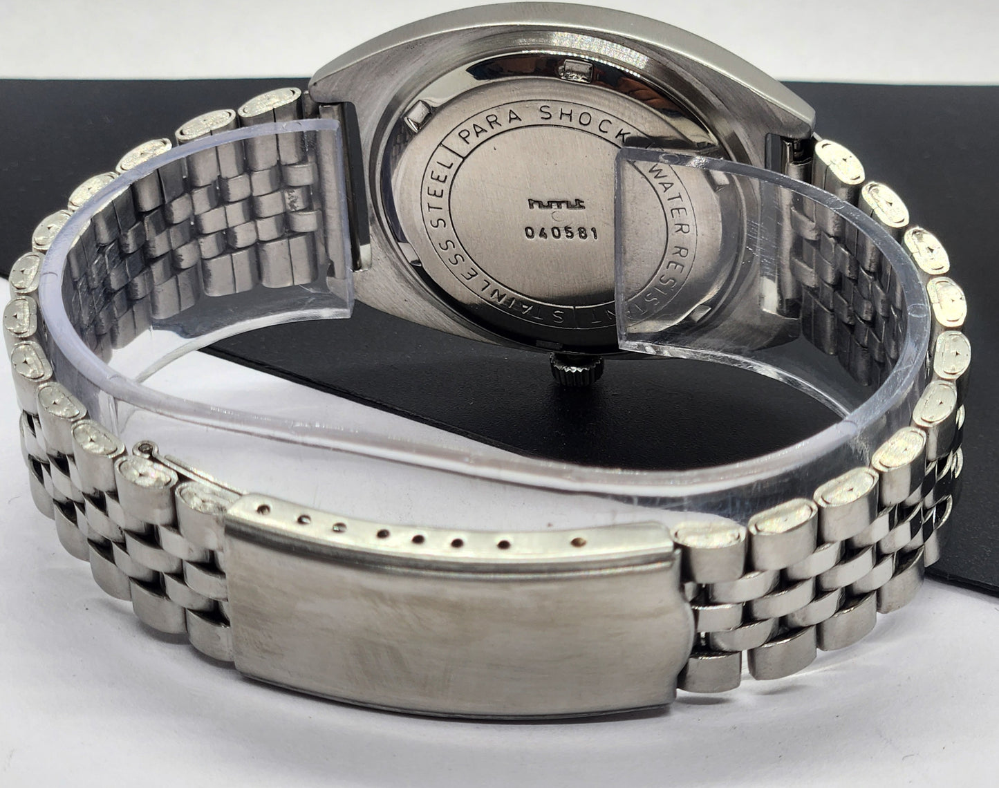 Vintage Original HMT Vijay Hand Winding 17 Jewels Gray Face Silver Bracelet Men's Wrist Watch F28