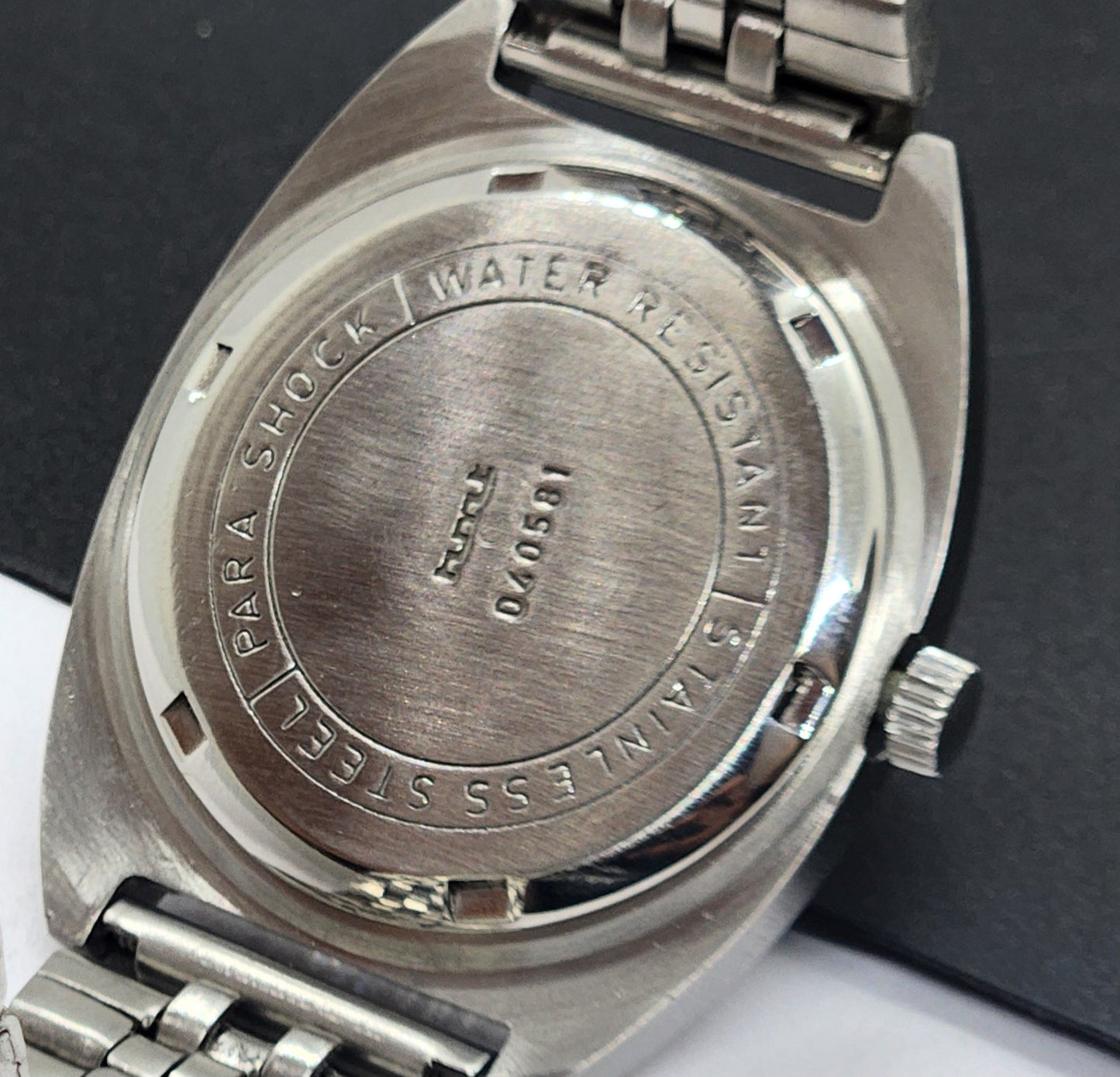 Vintage Original HMT Vijay Hand Winding 17 Jewels Gray Face Silver Bracelet Men's Wrist Watch F28