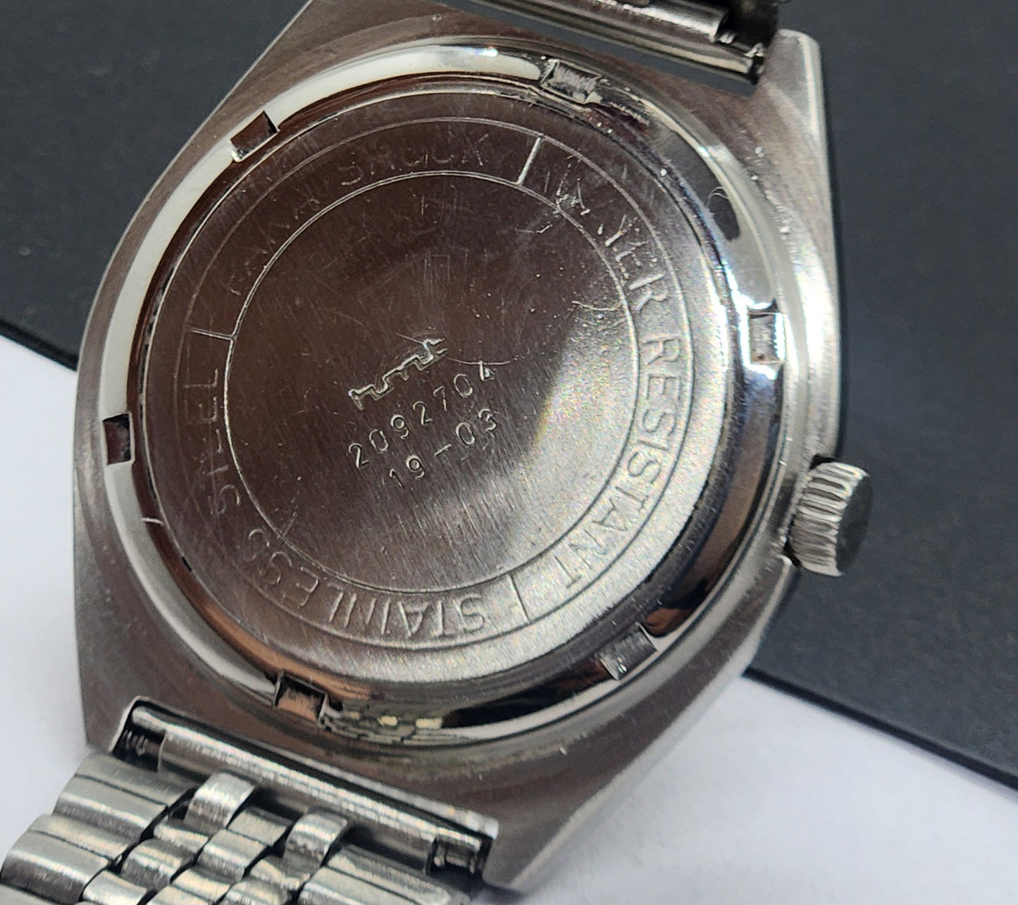 Vintage Original HMT Sandeep Hand Winding 17 Jewels White Face Silver Bracelet Men's Wrist Watch F29