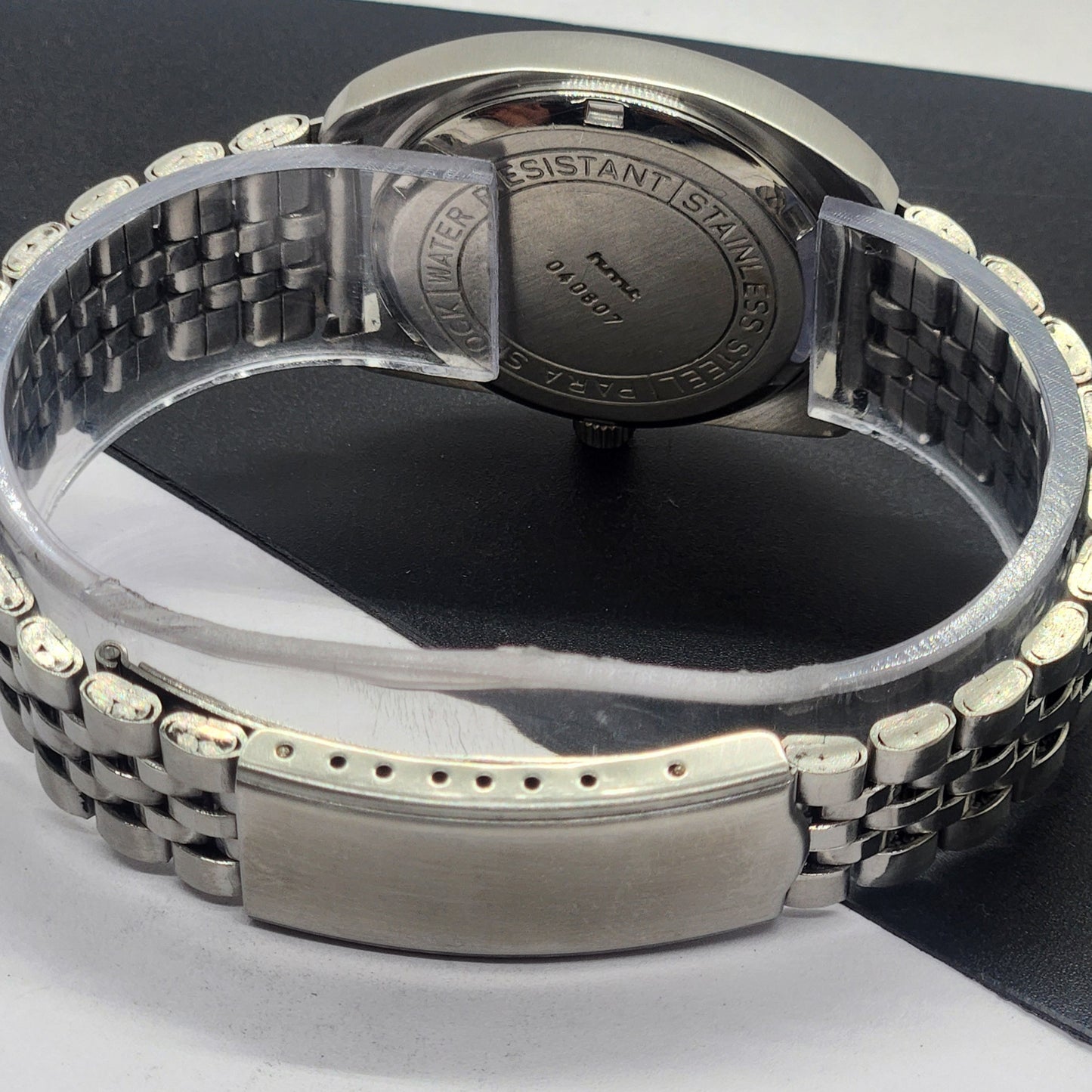 Vintage Original HMT Vijay Hand Winding 17 Jewels White Face Silver Bracelet Men's Wrist Watch F30