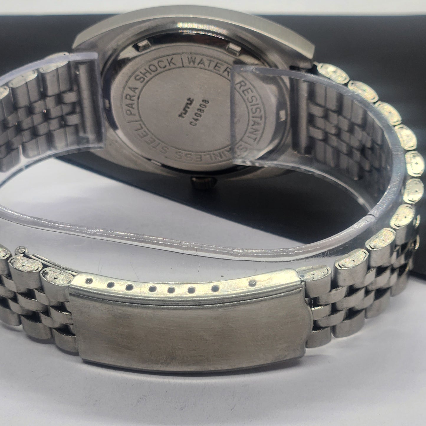 Vintage Original HMT Chethan Hand Winding 17 Jewels Golden Face Silver Bracelet Men's Wrist Watch F38
