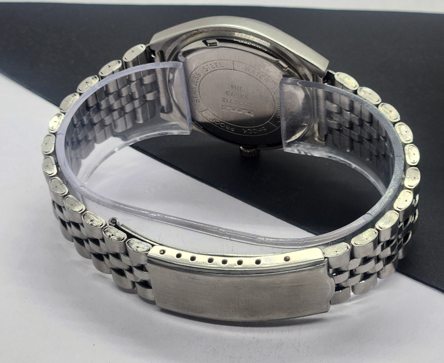 Vintage Original HMT Deepak Hand Winding 17 Jewels Golden Face Silver Bracelet Men's Wrist Watch F50