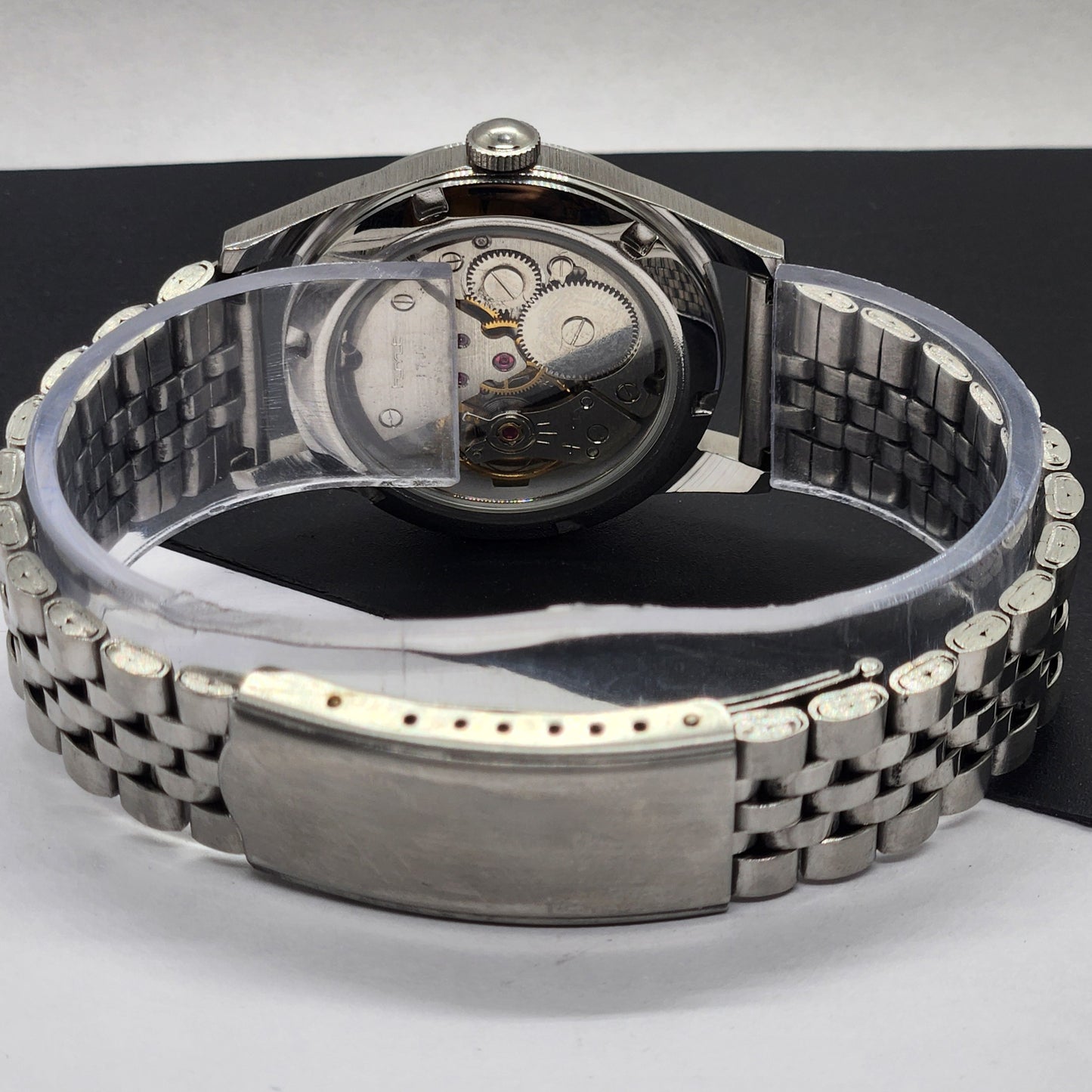 Vintage HMT Pilot Hand Winding 17 Jewels Yellow Face Jubilee Bracelet Men's Wrist Watch F56