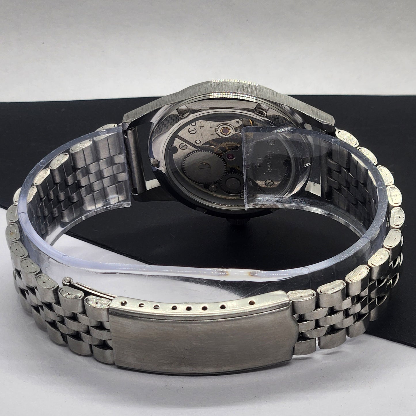 Vintage HMT Janata Hand Winding 17 Jewels Green Face Jubilee Bracelet Men's Wrist Watch F63