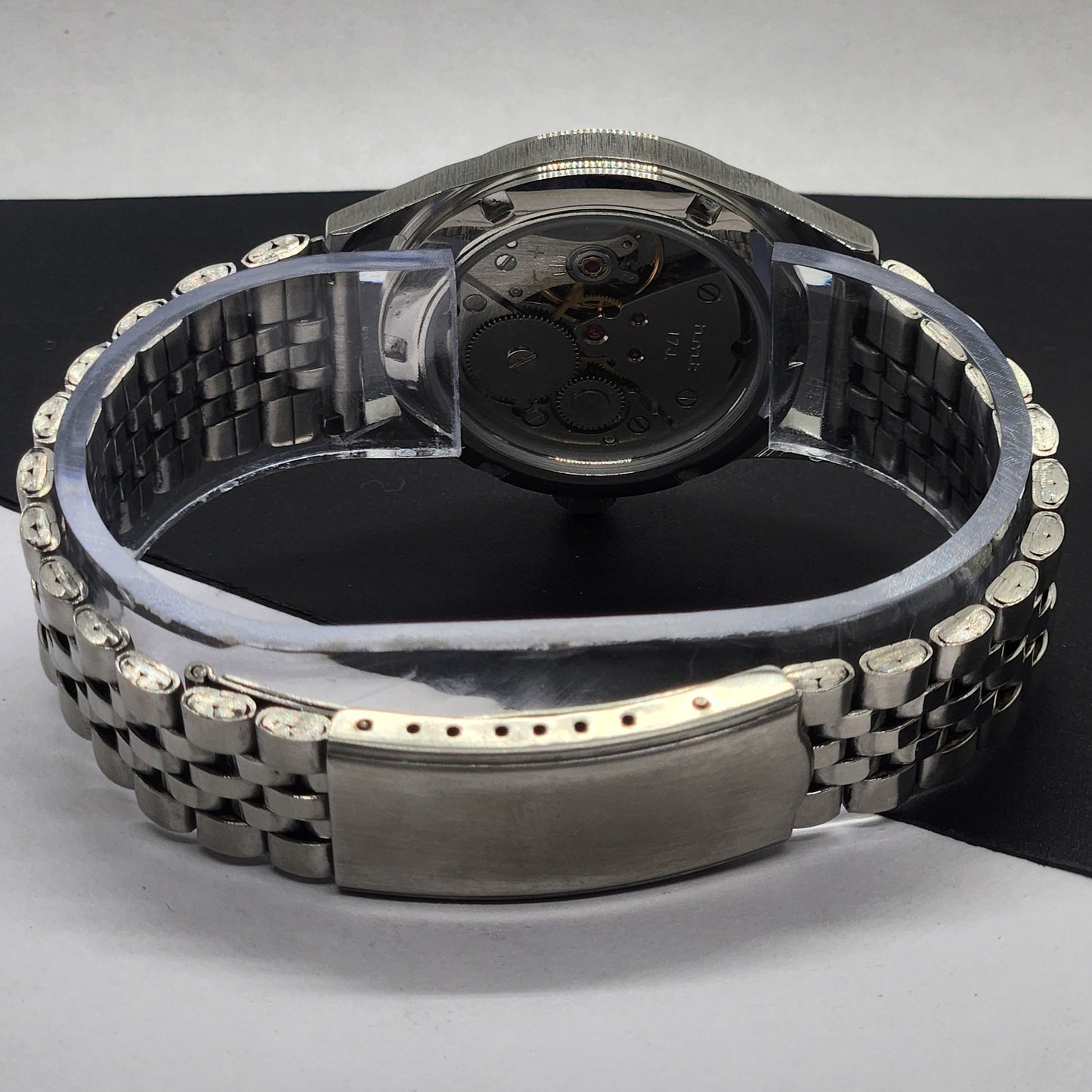 Vintage HMT Janata Devanagari Hand Winding 17 Jewels White Face Jubilee Bracelet Men's Wrist Watch F66
