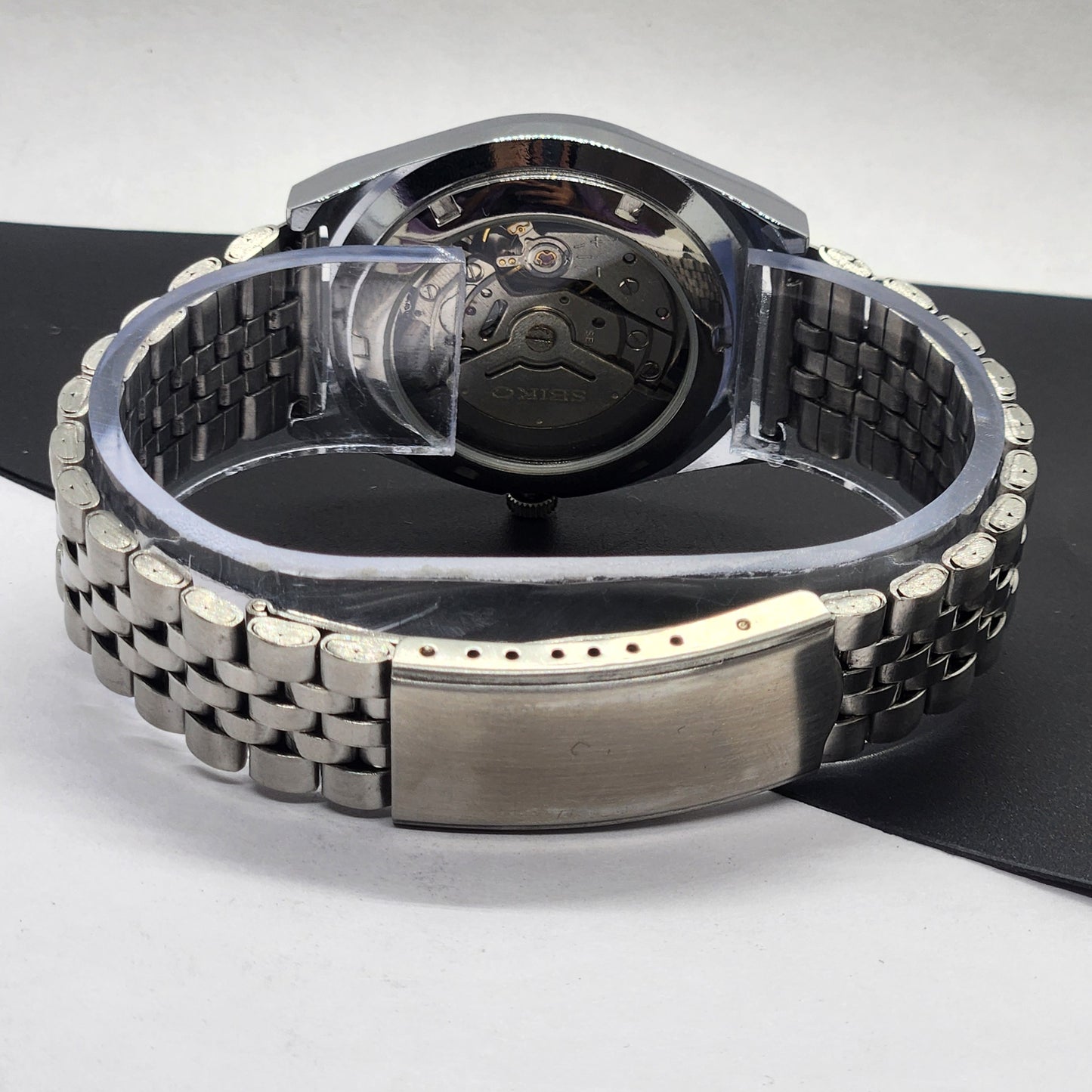 Vintage Mod Seiko 5 Automatic Arabic Golden Face 6309A 17 Jewels Japan Men's Day-Date Wrist Watch F70