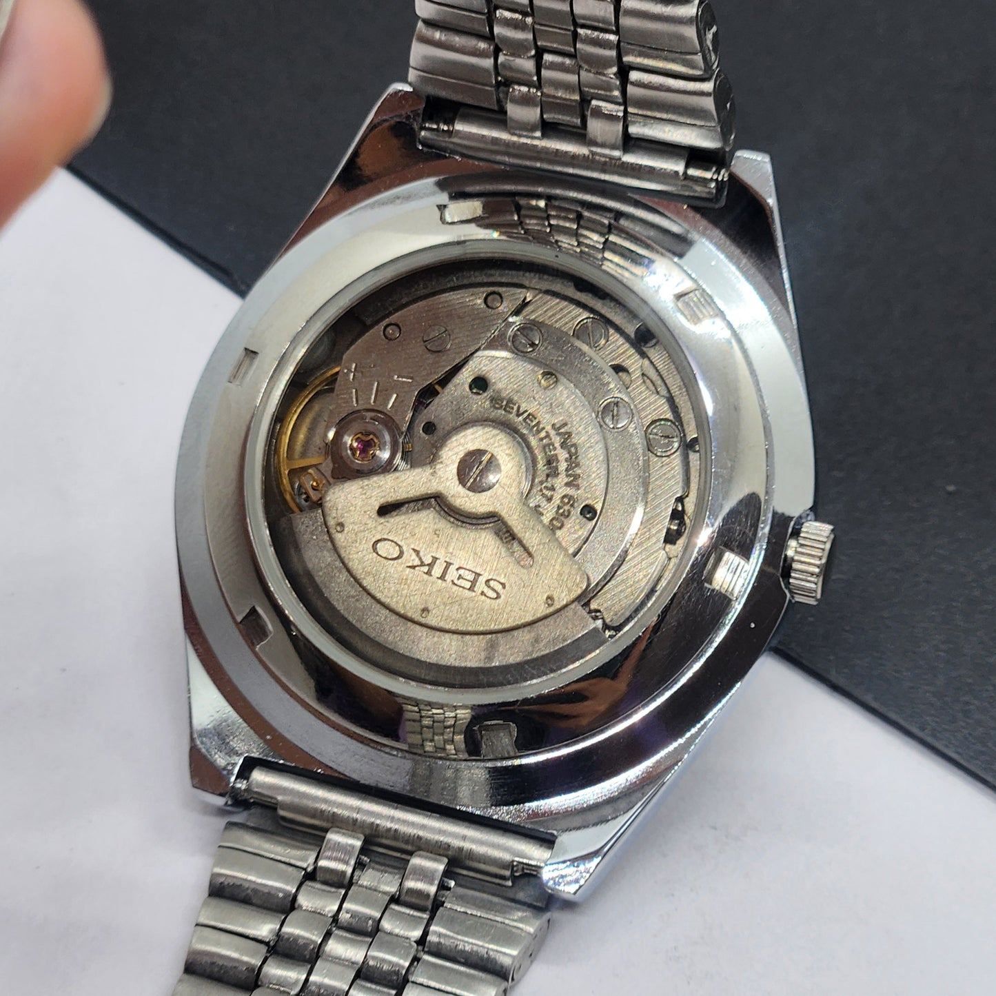 Vintage Mod Seiko 5 Automatic Arabic Green Face 6309A 17 Jewels Japan Men's Day-Date Wrist Watch F72