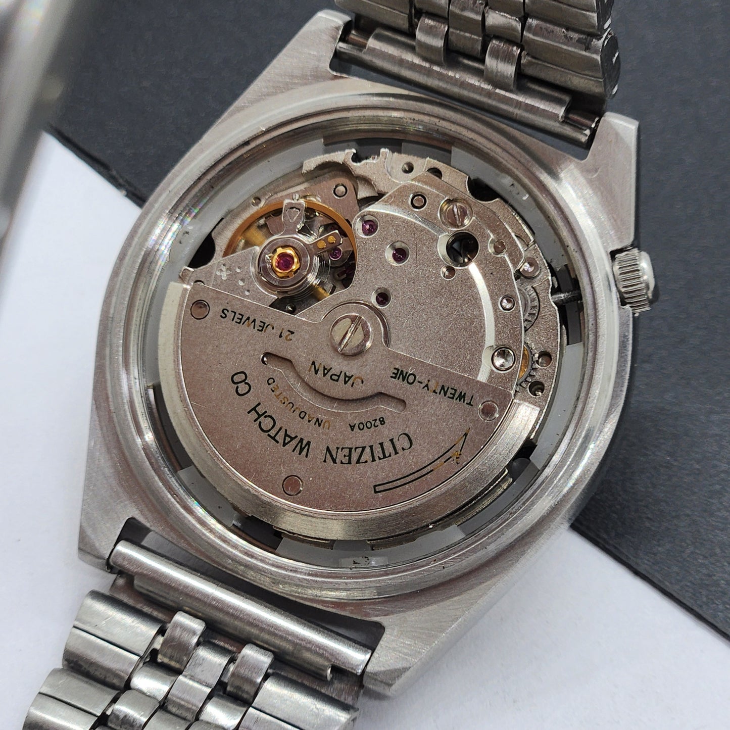 Vintage 1975 Original Citizen Automatic Cal. 8200 Black Face 21 Jewels Day-Date Japanese Men's Wrist Watch EG36