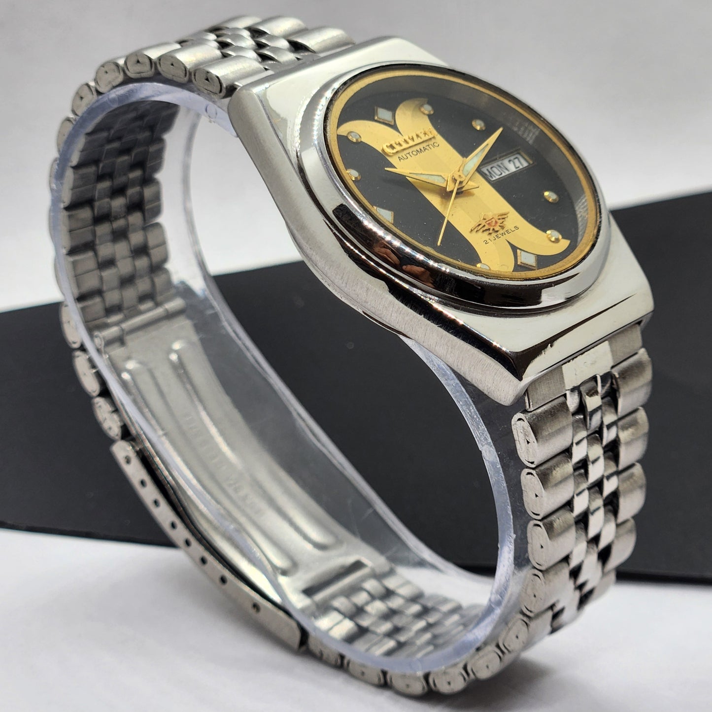 Vintage 1976 Original Citizen Automatic Cal. 8200 Black Face 21 Jewels Day-Date Japanese Men's Wrist Watch EG38