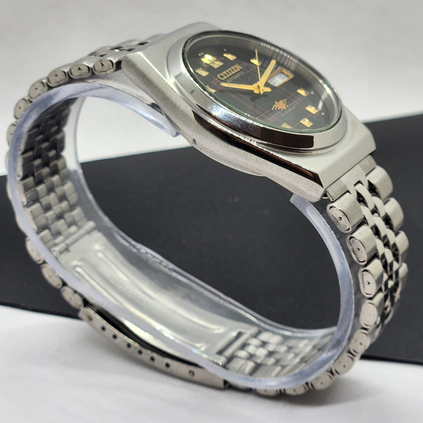 Vintage 1983 Original Citizen Automatic Cal. 8200 Black Face 21 Jewels Day-Date Japanese Men's Wrist Watch EG39
