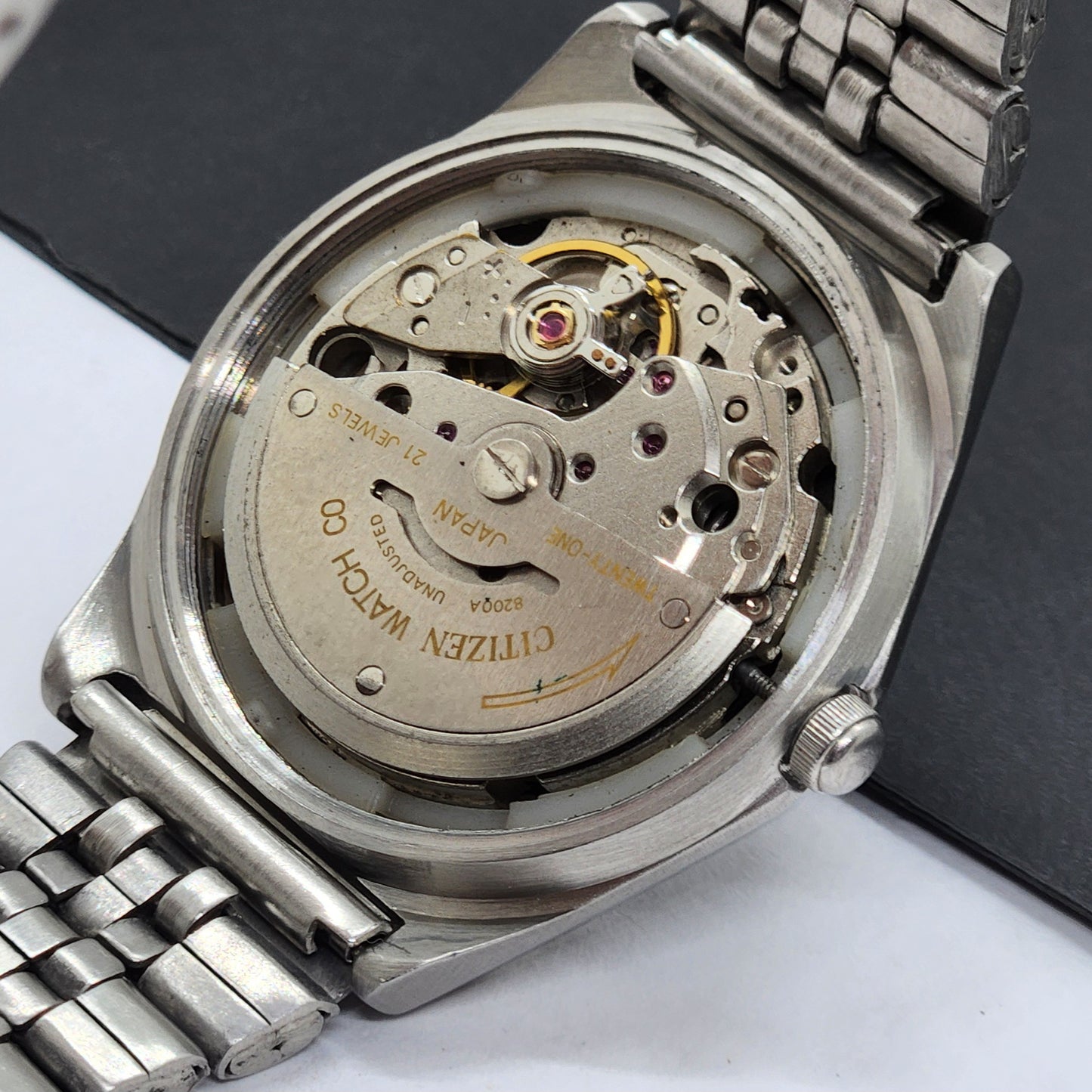 Vintage 1984 Original Citizen Automatic Cal. 8200 Black Face 21 Jewels Day-Date Japanese Men's Wrist Watch EG40