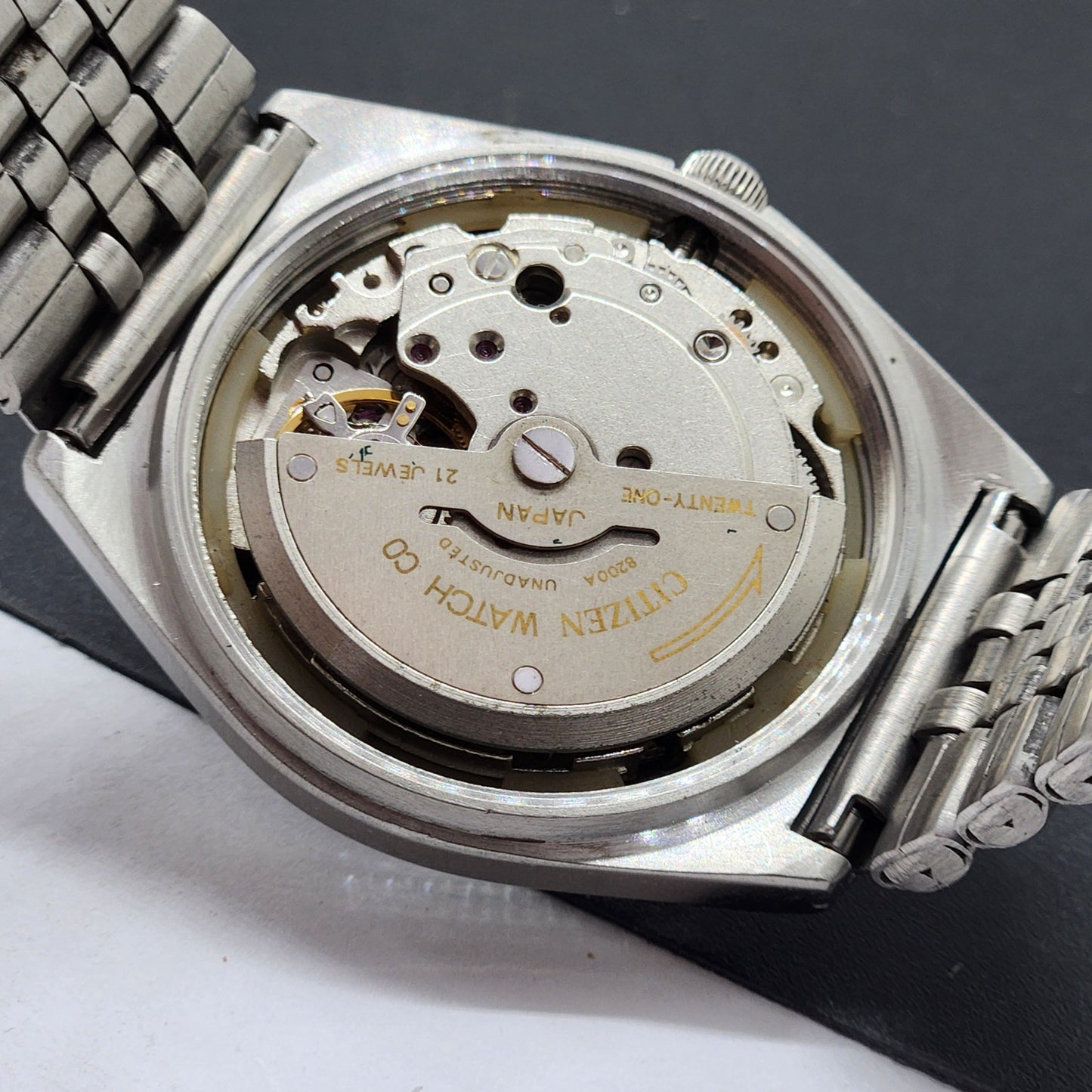 Vintage 1990 Original Citizen Automatic Cal. 8200 Black Face 21 Jewels Day-Date Japanese Men's Wrist Watch EG42