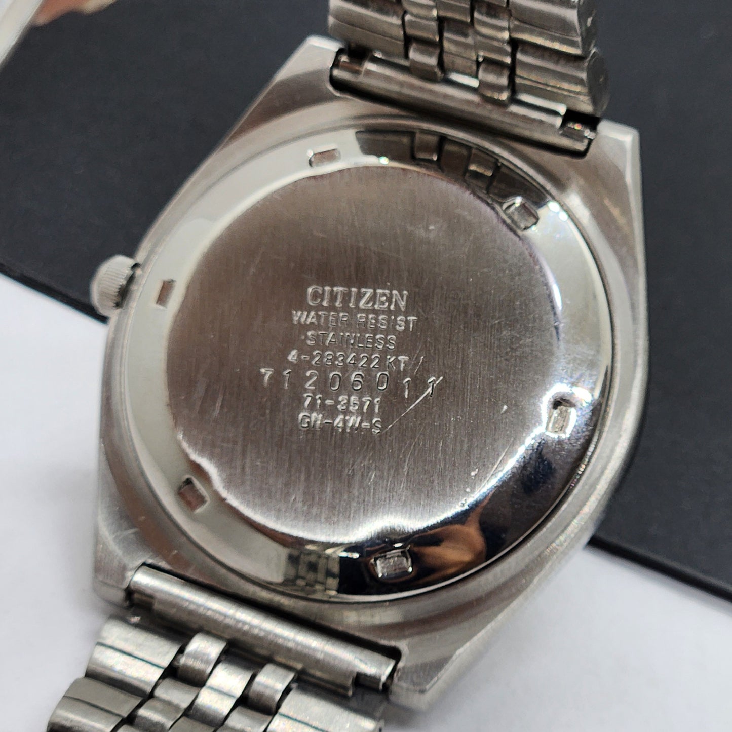 Vintage 1987 Original Citizen Automatic Cal. 8200 Black Face 21 Jewels Day-Date Japanese Men's Wrist Watch EG44