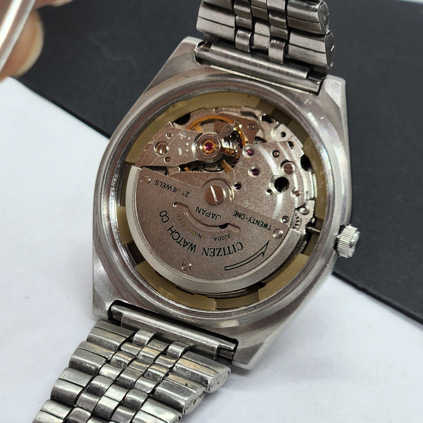 Vintage 1987 Original Citizen Automatic Cal. 8200 Black Face 21 Jewels Day-Date Japanese Men's Wrist Watch EG44