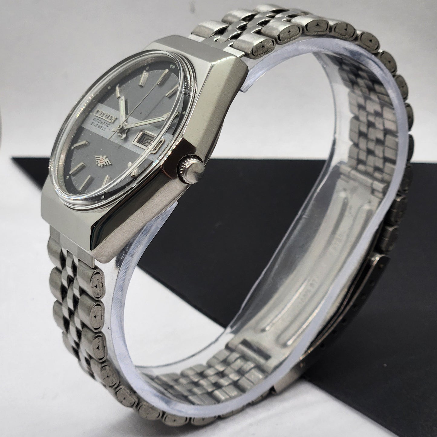 Vintage 1981 Original Citizen Automatic Cal. 8200 Gray Face 21 Jewels Day-Date Japanese Men's Wrist Watch EG53