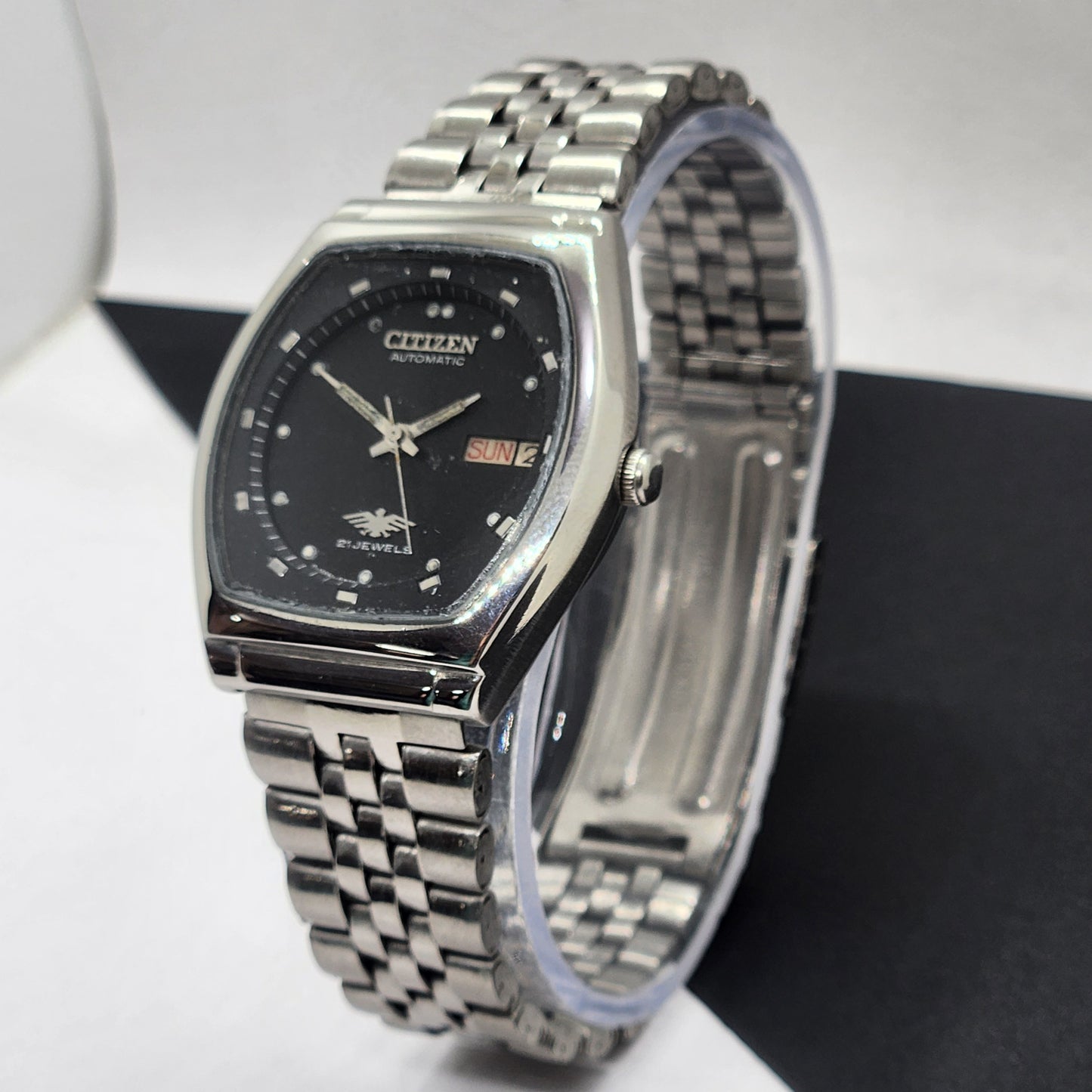 Vintage 1976 Original Citizen Automatic Cal. 8200 Black Face 21 Jewels Day-Date Japanese Men's Wrist Watch EG56