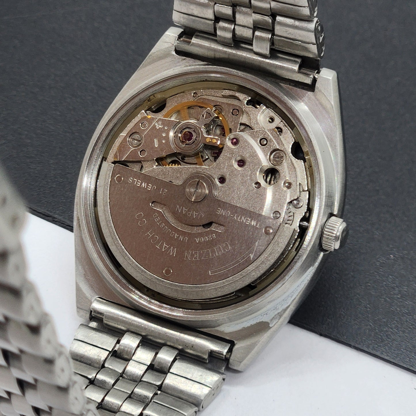 Vintage 1976 Original Citizen Automatic Cal. 8200 Black Face 21 Jewels Day-Date Japanese Men's Wrist Watch EG56