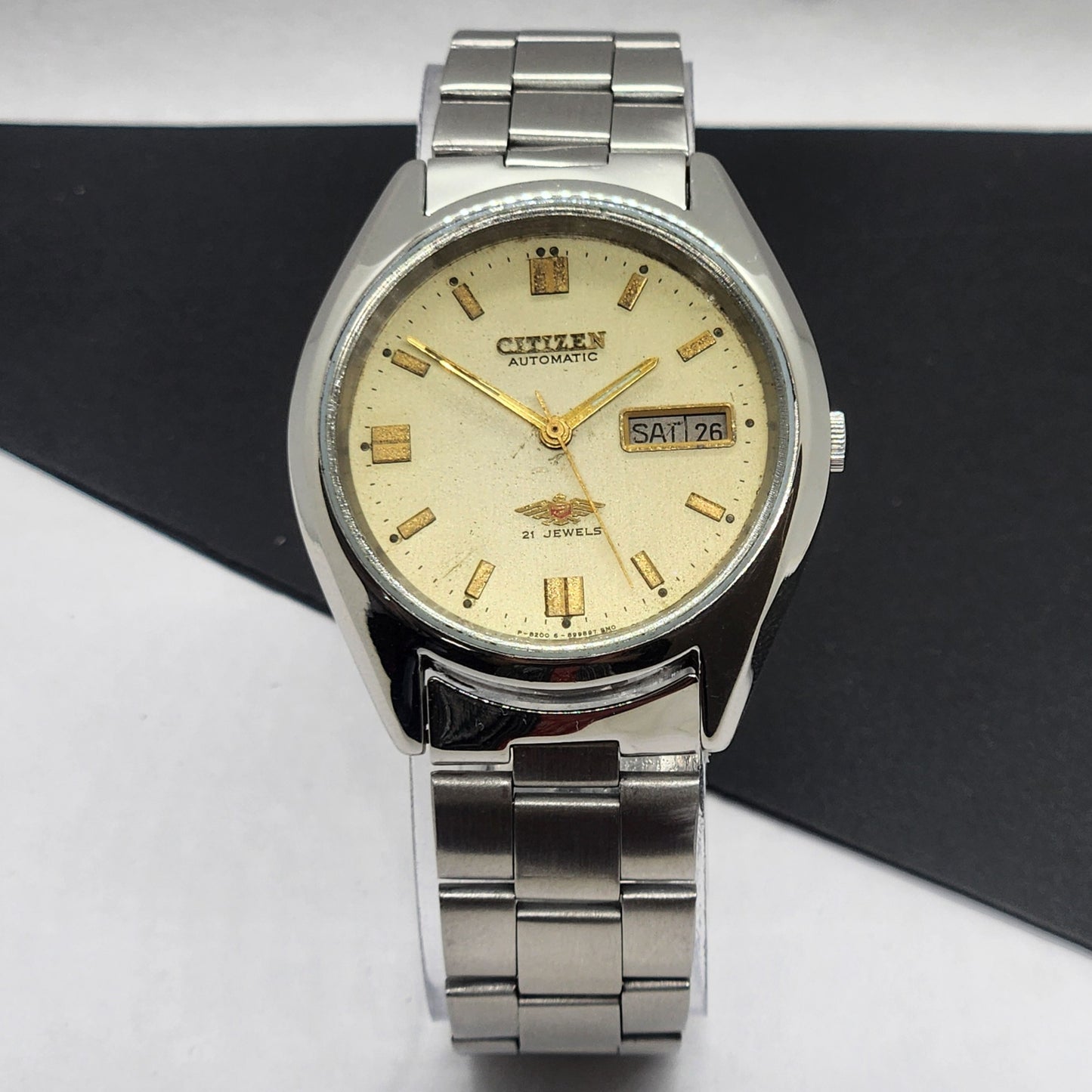 Vintage 1981 Original Citizen Automatic Cal. 8200 Golden Face 21 Jewels Day-Date Japanese Men's Wrist Watch EG58