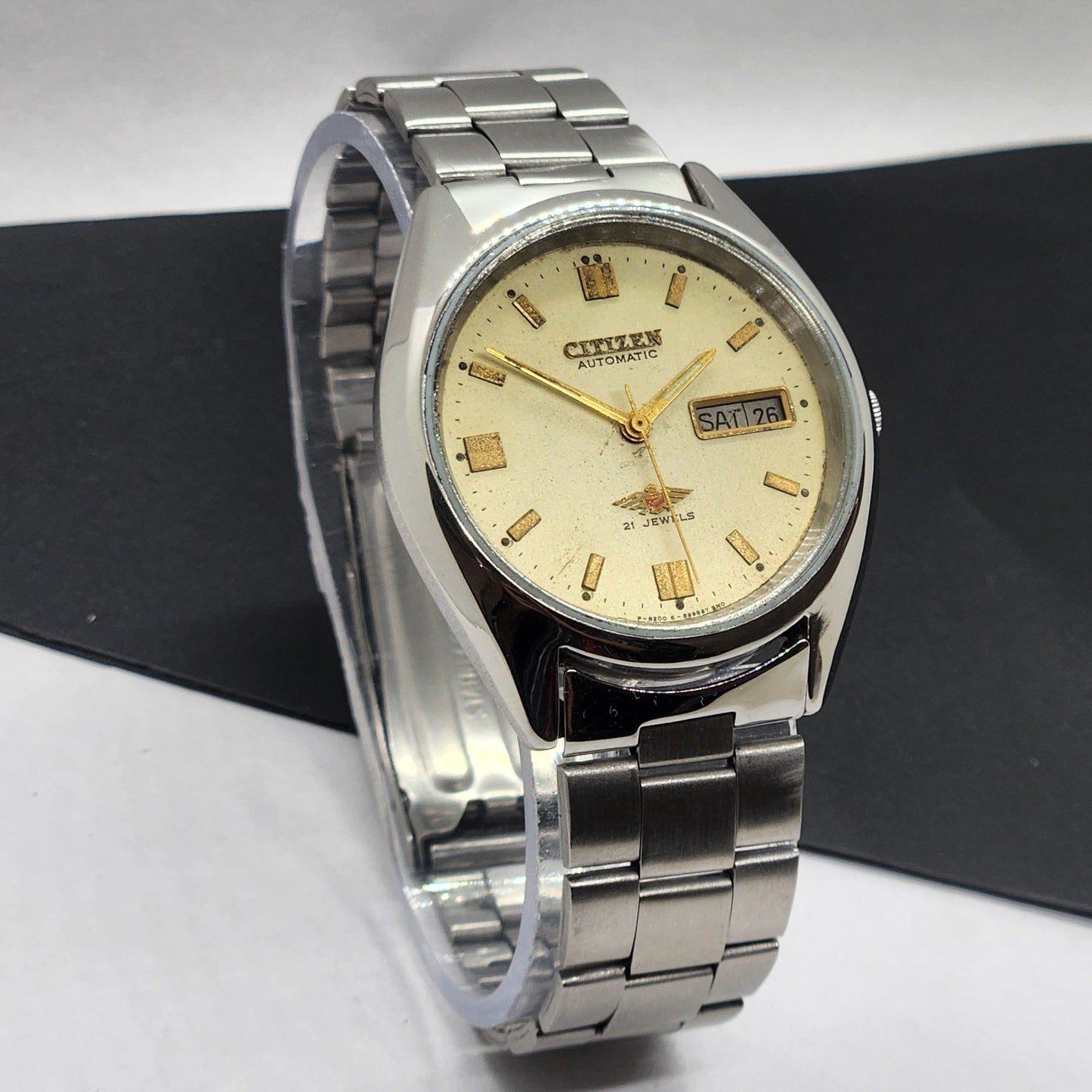 Vintage 1981 Original Citizen Automatic Cal. 8200 Golden Face 21 Jewels Day-Date Japanese Men's Wrist Watch EG58