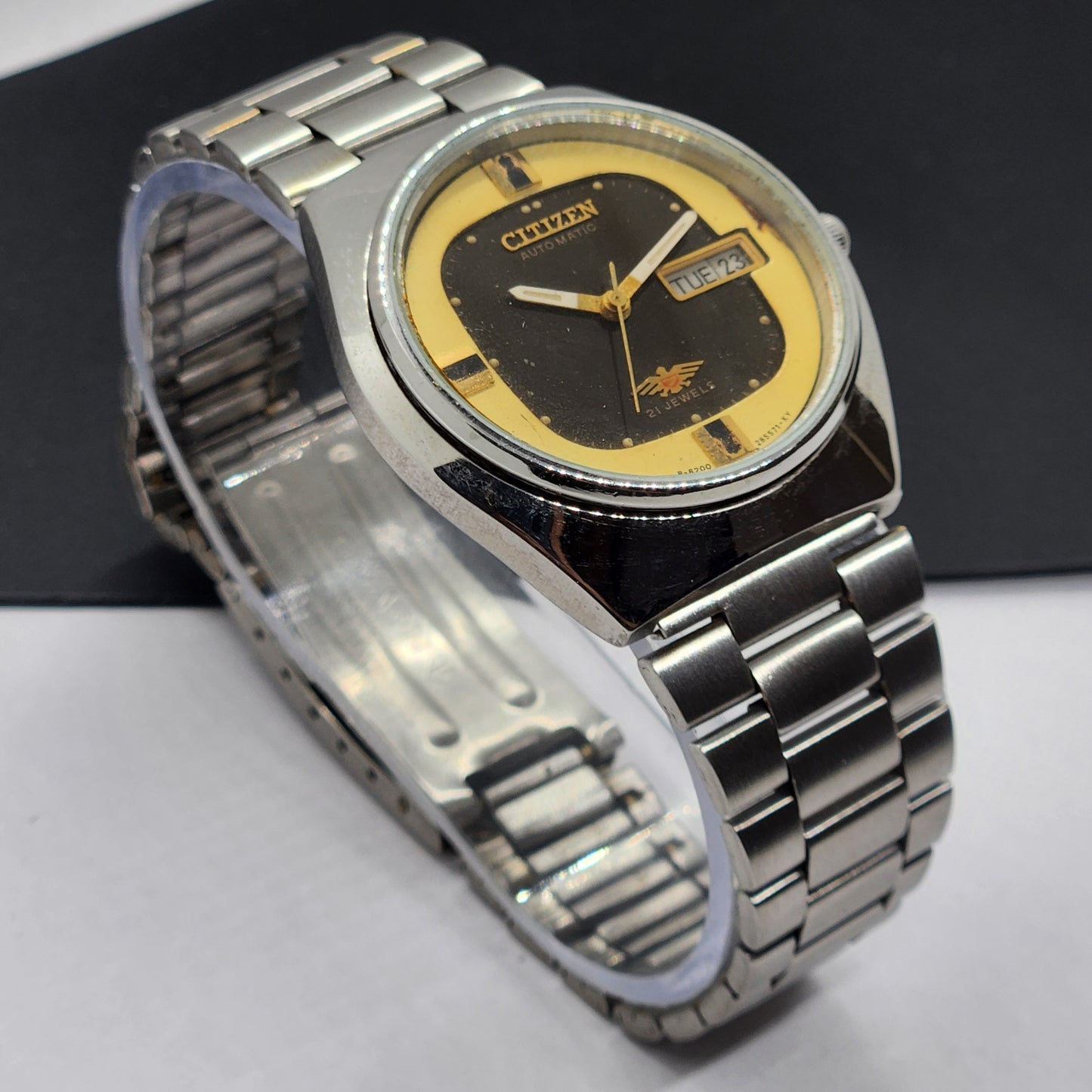Vintage 1981 Original Citizen Automatic Cal. 8200 Brown Face 21 Jewels Day-Date Japanese Men's Wrist Watch EG64