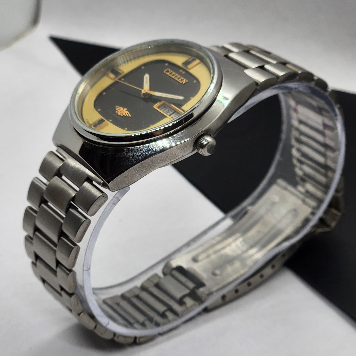 Vintage 1981 Original Citizen Automatic Cal. 8200 Brown Face 21 Jewels Day-Date Japanese Men's Wrist Watch EG64
