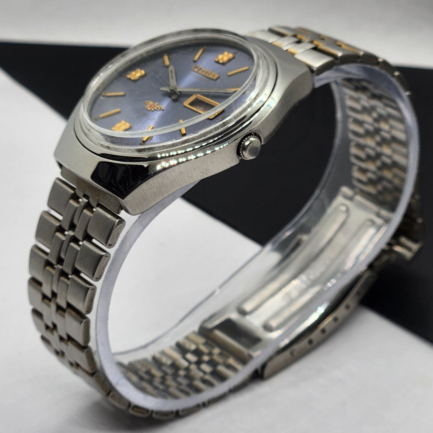 Vintage 1976 Original Citizen Automatic Cal. 8200 Blue Face 21 Jewels Day-Date Japanese Men's Wrist Watch EG65