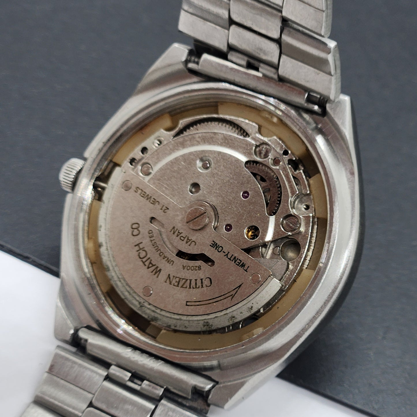 Vintage 1981 Original Citizen Automatic Cal. 8200 Blue Face 21 Jewels Day-Date Japanese Men's Wrist Watch EG66