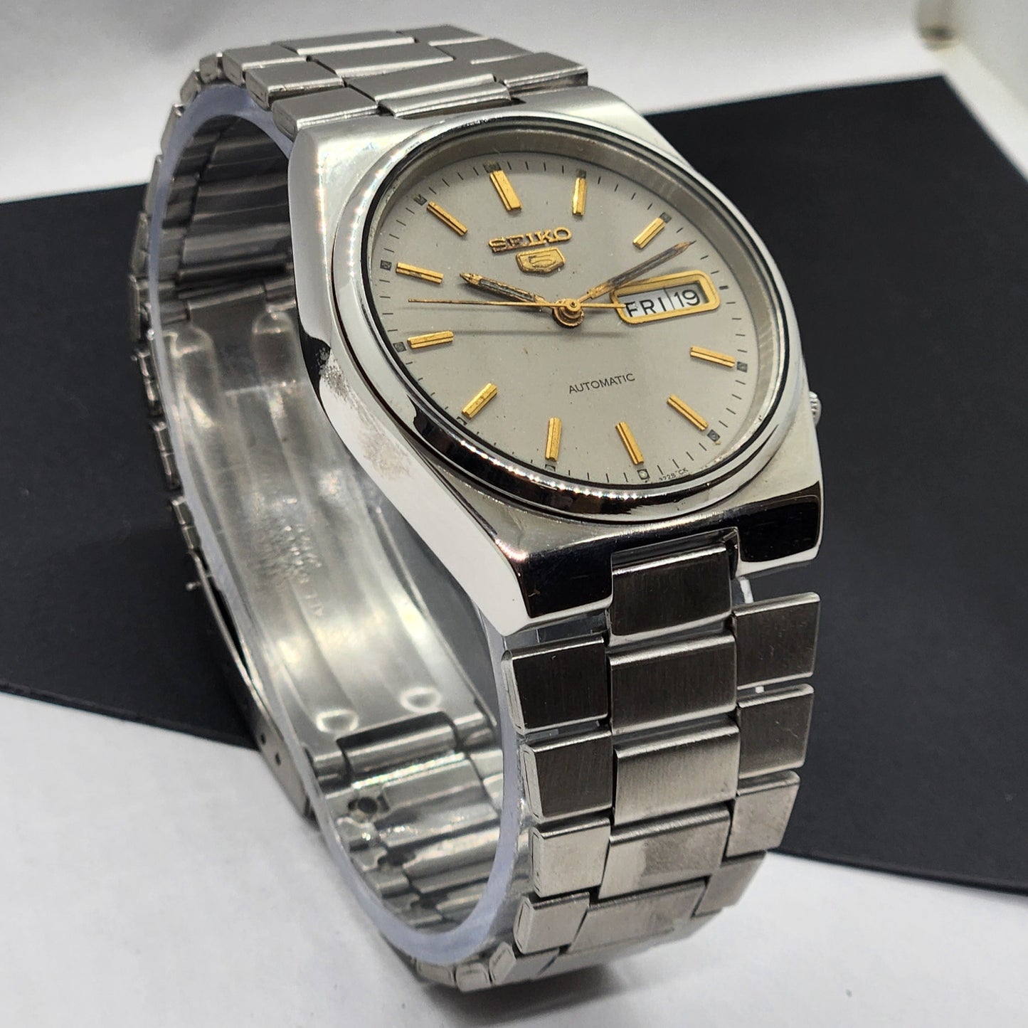 Vintage 1979 Original Seiko 5 Automatic 6309-8350 Gray Face 21 Jewels Day-Date Japanese Men's Wrist Watch EG67
