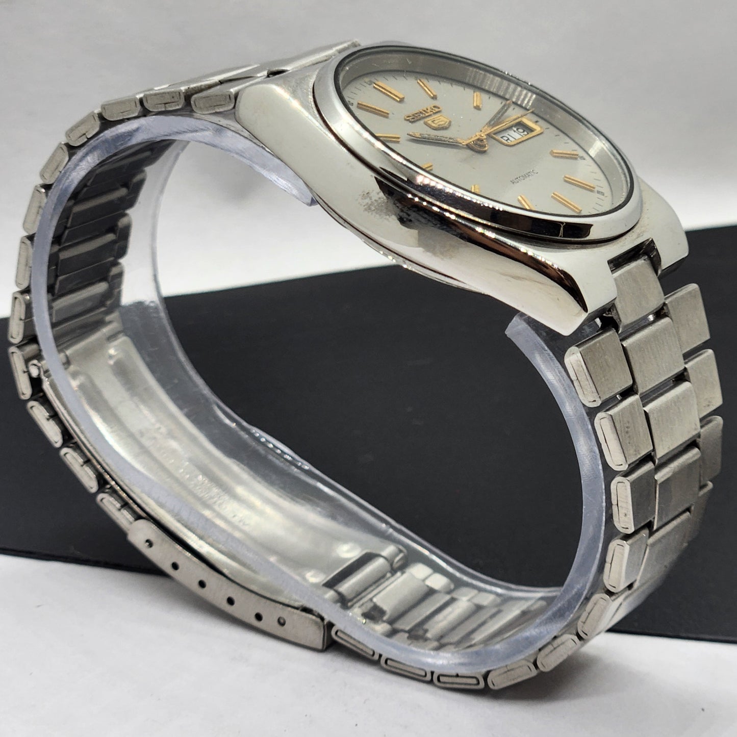 Vintage 1979 Original Seiko 5 Automatic 6309-8350 Gray Face 21 Jewels Day-Date Japanese Men's Wrist Watch EG67